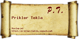 Prikler Tekla névjegykártya